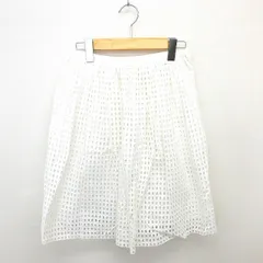 ノーリーズ Nolley's スカート フレア 膝下丈 総柄 サイドジップ 綿 コットン 38 白 アイボリー /TT7