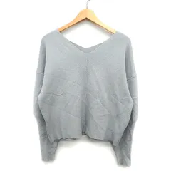 ムルーア MURUA セーター ニット 無地 シンプル シーム ボリューム袖 長袖 Vネック F スモークグリーン 緑 /HT12