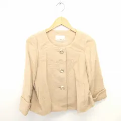 エムプルミエ ブラック M-Premier BLACK コート アウター ノーカラー ロールアップ ウール アルパカ混 厚手 長袖 34 薄茶 ベージュ /TT18