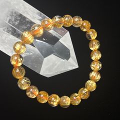 ⭐︎【天然】タイチンルチルクオーツ ブレスレット 7.8mm 15.1g - メルカリ