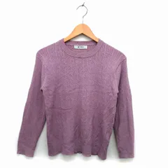 ナノユニバース nano universe ニット セーター リブ ケーブル編み クルーネック 長袖 F 紫 パープル /NT17
