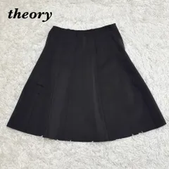 【美品】theory ストレッチウエストゴムフレアスカート 2 M ブラック