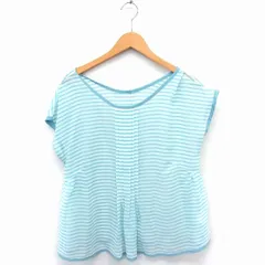 アースミュージック&エコロジー EARTH MUSIC & ECOLOGY シャツ ブラウス ボーダー ボートネック フレンチスリーブ F ホワイト 白 グリーン 緑 /FT16