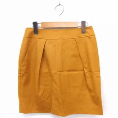 B&Y ユナイテッドアローズ BEAUTY&YOUTH ビューティー&ユース スカート タック 台形 ミニ 無地 ウール S マスタード 黄 /FT28