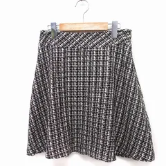 ナチュラルビューティーベーシック NATURAL BEAUTY BASIC フレア スカート ひざ丈 ツイード 柄 ウール混 M ブラック 黒 ベーシック /FT11