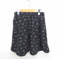 culots スカート ギャザー フレア ひざ丈 英字 裏起毛 M ブラック ホワイト 黒 白 /TT35