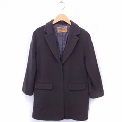 ナノユニバース nano universe TRADITIONAL コート アウター チェスター 長袖 ミディアム丈 ウール S ブラウン 茶 /FT41