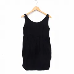 アダムエロペ Adam et Rope' ワンピース ノースリーブ 膝丈 サイドジップ 無地 シンプル 38 ブラック /ST18