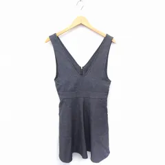 マジェスティックレゴン MAJESTIC LEGON ワンピース ジャンパースカート フレア ノースリーブ ひざ丈 F グレー 灰 /FT29