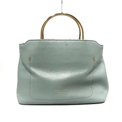 BLUE LABEL CRESTBRIDGE(ブルーレーベルクレストブリッジ) ハンドバッグ美品  - ライトブルー×ゴールド レザー