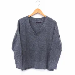 アーバンリサーチ URBAN RESEARCH ニット セーター Vネック 長袖 リブ袖 カシュクール シンプル グレー /ST4