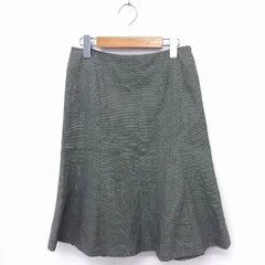 ナチュラルビューティーベーシック NATURAL BEAUTY BASIC スカート 柄 フレア ひざ丈 ウール M グレー 灰 /FT8