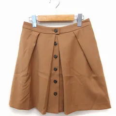B&Y ユナイテッドアローズ BEAUTY&YOUTH ビューティー&ユース タック フレアスカート ミニ ボタンダウン S キャメル 茶 /FT14