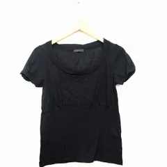 ケーティー キヨコ タカセ  K.T KIYOKO TAKASE Tシャツ カットソー 無地 Uネック 半袖 モヘヤ混 9 ブラック 黒 /MT25