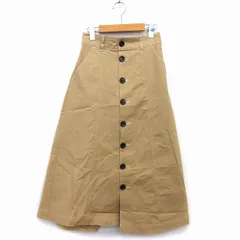 ヘザー Heather トレンチ スカート Aライン ロング ミモレ丈 アシンメトリー 無地 シンプル コットン 綿 S ベージュ /HT18