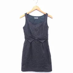 ウィルセレクション WILLSELECTION ワンピース リボン ノースリーブ ひざ丈 ウール 0 グレー 灰 /FT33