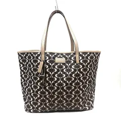 COACH(コーチ) トートバッグ - F25673 ダークブラウン×ベージュ レザー