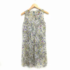 ギャミヌリィ gaminerie 花柄 フレア ワンピース ノースリーブ ロング 薄手 M アイボリー /FT42