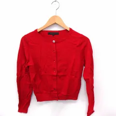 マーキュリーデュオ MERCURYDUO カーディガン ニット ビジューボタン 丸首 長袖 無地 F レッド 赤 /FT33