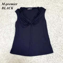 M-premier BLACK ノースリーブカットソー 無地 38 ネイビー