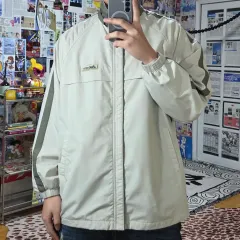 00S asics アシックス カーキ ベージュ バイカラー ウィンドブレーカー ジャケット