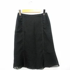 ナチュラルビューティーベーシック NATURAL BEAUTY BASIC マーメイドスカート 水玉 ドット柄 レース ひざ下 ひざ丈 コットン 綿 S ブラック 黒 /MT2