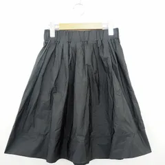 アンデミュウ Andemiu フレアスカート 無地 ひざ丈 シンプル ブラック 黒 /MT8