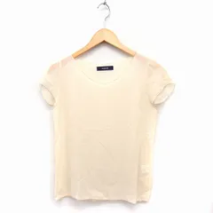 ミスティック mystic シースルー ブラウス ラウンドネック 半袖 無地 透け感 クリーム /FT10