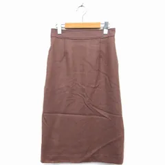 N.Natural Beauty Basic N.ナチュラルビューティーベーシック Aライン スカート 膝下 ウール 毛 デニム スリット 厚手 S ブラウン 茶 /HT29