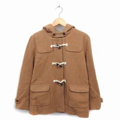 チャイルドウーマン CHILD WOMAN ダッフル コート アウター ショート ウール混 フード 無地 F 茶 ブラウン /NT22