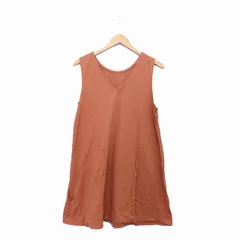 スライ SLY ワンピース 膝丈 ノースリーブ Vネック コットン シンプル 2 ブラウン 茶 /KT22