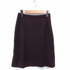 ブリジット BRIGITTE スカート タイト ひざ丈 無地 シンプル スリット ブラウン 茶 /FT13