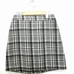 イング INGNI スカート ボトムス 台形 チェック ニット ひざ丈 M グレー ブラック 黒 /MT25