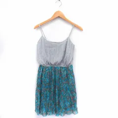 フリーズマート Free's Mart ワンピース キャミワンピース 無地 花柄 プリーツ ノースリーブ ひざ丈 S グレー 灰 グリーン 緑 /FT46