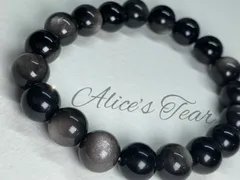 ♤ ♣︎シルバー オブシディアン ♧ ♠︎ 黑曜石ブレスレット☆天然石