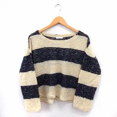 アー・ヴェ･ヴェ ミッシェルクラン a.v.v ニット セーター ボートネック 長袖 ボーダー プルオーバー 38 ネイビー アイボリー /ST30