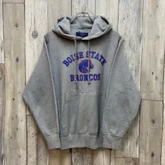 OLD Champion 90s チャンピオン REVERSE WEAVE リバースウィーブ グレー BOISE STATE BRONCOS プリント 肉厚 スウェット スエット パーカー メンズ S サイズ