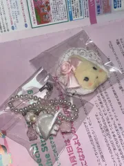 サンリオ 白フリル ストラップ ヘアクリップ 2種 セット マロンクリーム リボン ロリータ キーホルダー