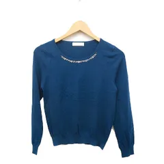 エニィスィス エニシス anySiS 装飾付き ニット セーター 長袖 丸首 2 グリーン 緑 /FT48