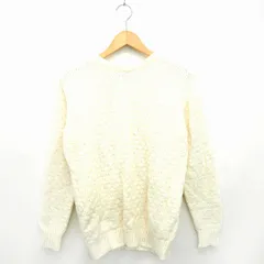 レイジブルー RAGEBLUE ニット セーター 無地 リブ シンプル 丸首 長袖 ウール混 M アイボリー /MT5