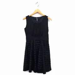 ロペピクニック ROPE Picnic ワンピース フレア ロング 切替 ギャザー 透け感 ボーダー ノースリーブ 38 黒 ブラック /NT11