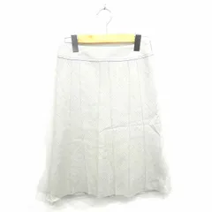 23区 オンワード樫山 スカート 台形 ミモレ丈 ロング ラメ サイドジップ ウール混 36 ライトグレー 灰 /TT27