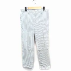 B&Y ユナイテッドアローズ BEAUTY&YOUTH ビューティー&ユース パンツ ストライプ ストレッチ ロング 綿混 M ホワイト 白 ライトブルー /FT45