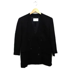 コルディア CORDIER コート アウター ノーカラー ミディ丈 ダブル ウール 無地 42 黒 ブラック /NT5