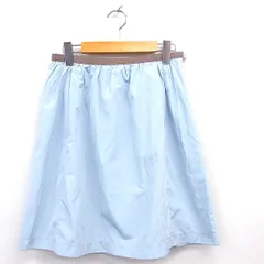 ナチュラルビューティーベーシック NATURAL BEAUTY BASIC タックフレアスカート ひざ丈 無地 シンプル S ライトブルー /MT48