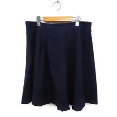 クミキョク 組曲 KUMIKYOKU タック フレアスカート ひざ丈 大きいサイズ 7 ネイビー 紺 /FT24