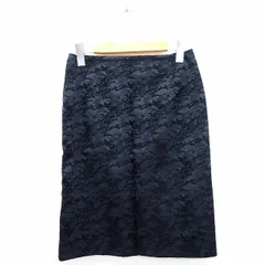 ユナイテッドアローズ A DAY IN THE LIFE UNITED ARROWS タイトスカート 総柄 ひざ下 コットン 綿 36 ネイビー 紺 /MT7