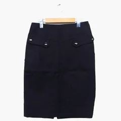 ボディドレッシングデラックス BODY DRESSING Deluxe タイト スカート 膝下 総柄 ウール 毛 38 ブラック 黒 /HT28