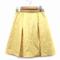 プライドグライド prideglide フレア スカート ミニ 膝上 無地 シンプル タック グログランテープ 綿混 34 イエロー 黄 /HT14