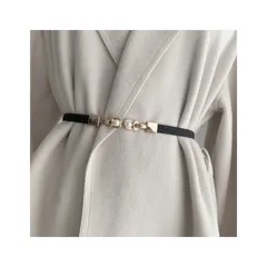 【特価商品】お洒落 コーデ カジュアル ワンピース ドレス 伸縮 誕生日 ファッション ウエストマーク プレゼント スカート ゴム ブラック 細ベルト レディース